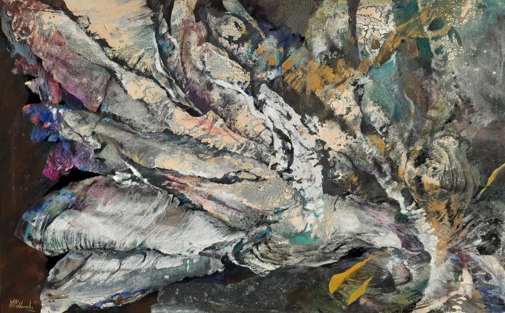 «Movimiento Orgánico», óleo, acrílico sobre lienzo · 81 × 130 cm — obra de Marta Maldonado